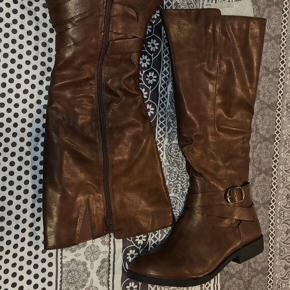 Ladies Madixe Tall Brown Boots - 7.5 Wide Calf - Picture 2 of 11